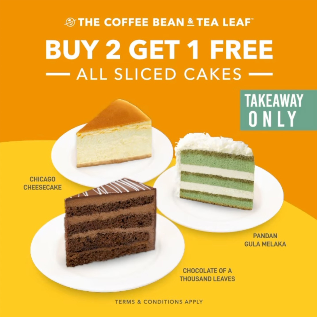 Coffee Bean has 5 Breakfast Deal and Buy 2 Get 1 Free Cakes Promotion