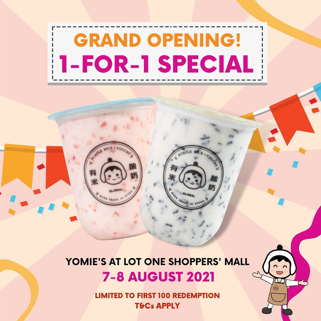 Yomie's Rice x Yogurt (有米酸奶) opening in Lot One Shoppers' Mall, has 1