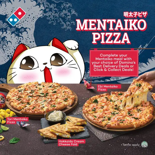 Domino's S'pore launches Mentaiko Pizzas & Hokkaido Cream Cheese