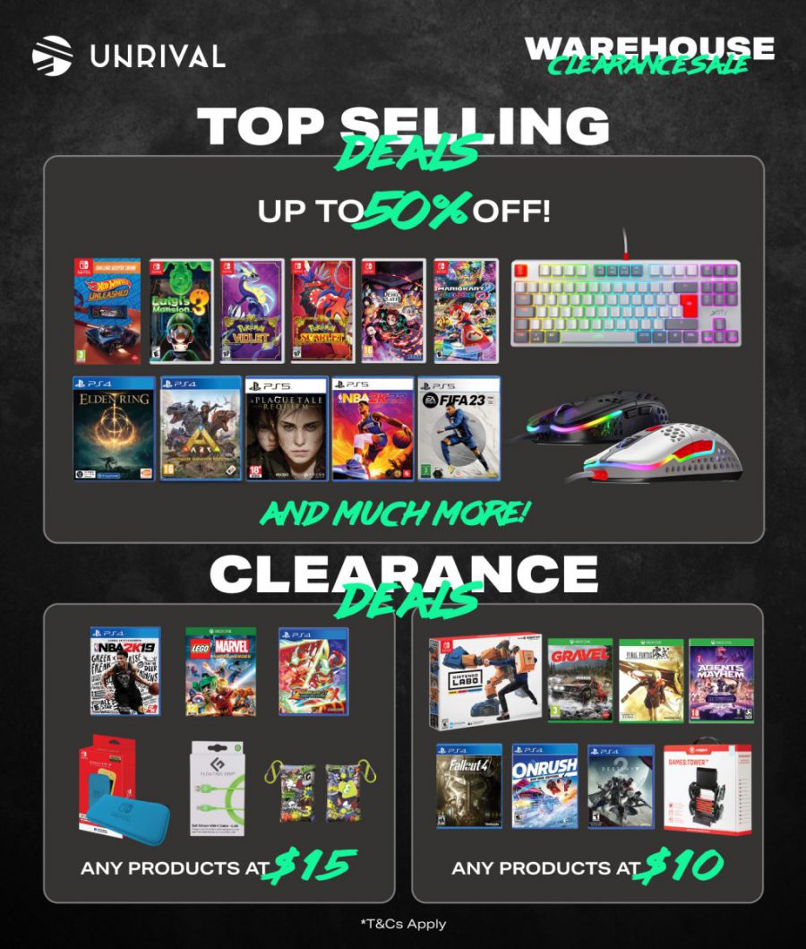 Games & Console Warehouse Sale in Ubi has up to 90 OFF lots of titles