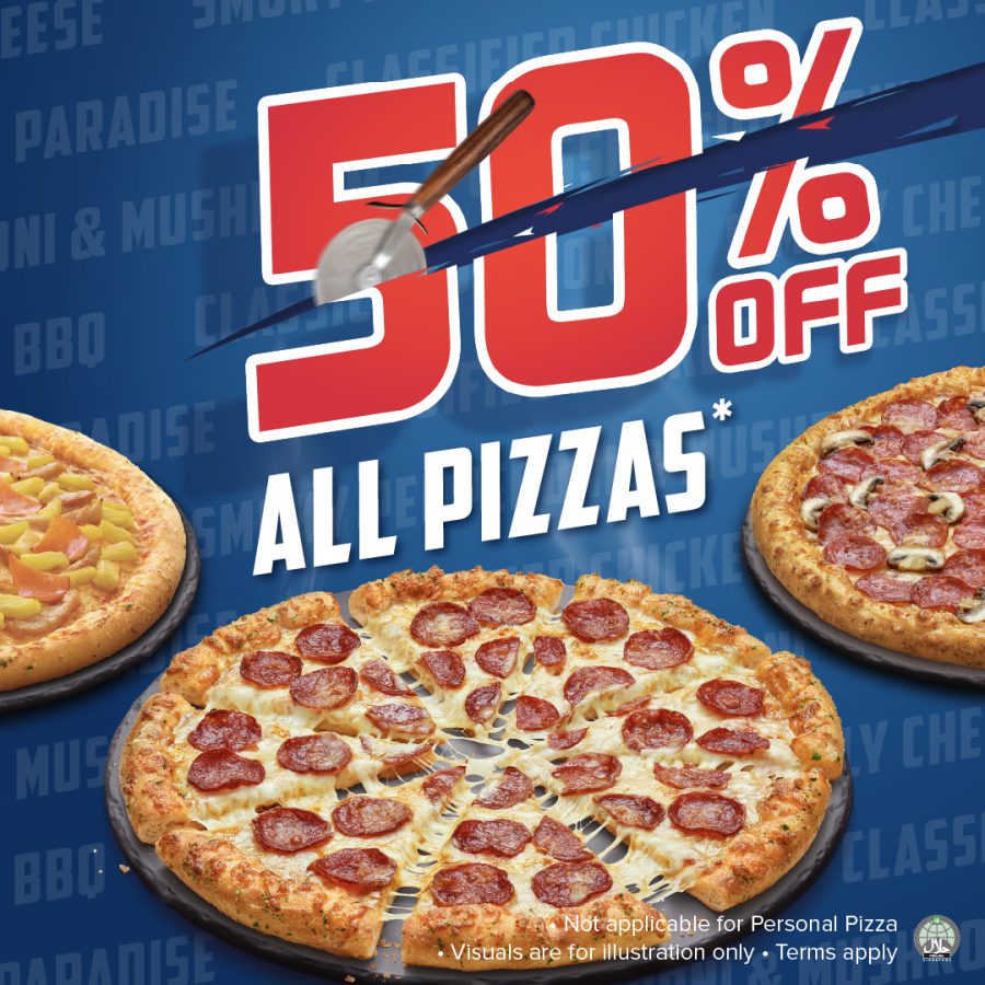 Domino's S'pore is making its 50% OFF All Pizzas Deal a Permanent