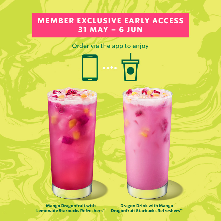 Starbucks launching new Mango Dragonfruit Refreshers in S'pore, members