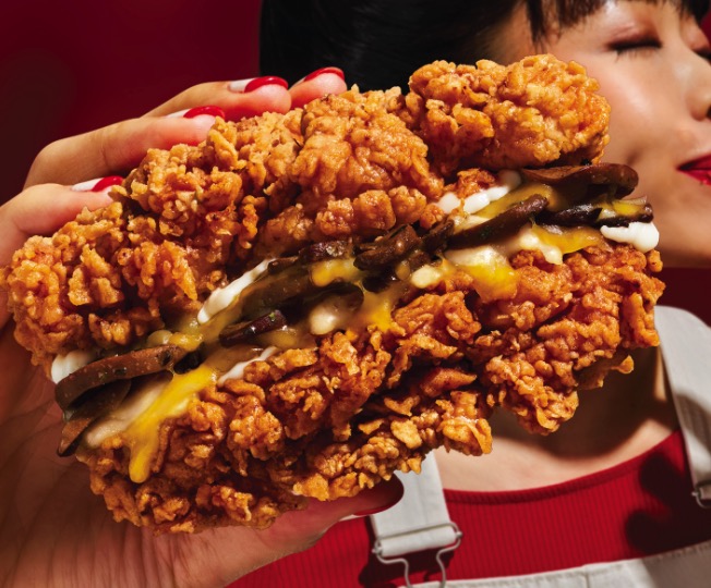 Zinger Double Down costs only 5 at KFC S'pore outlets allday till Sep