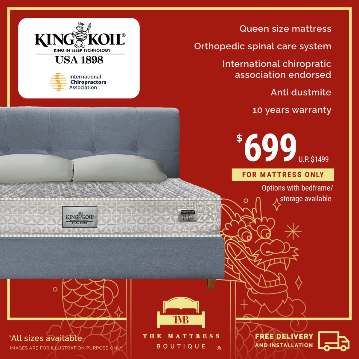 The Mattress Boutique Lunar New Year Sale has up to 70 OFF King Koil