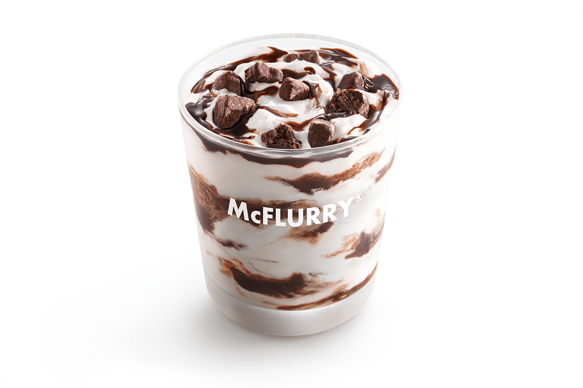 Brownie McFlurry with Chocolate Fudgy Chunks available at McDonald's
