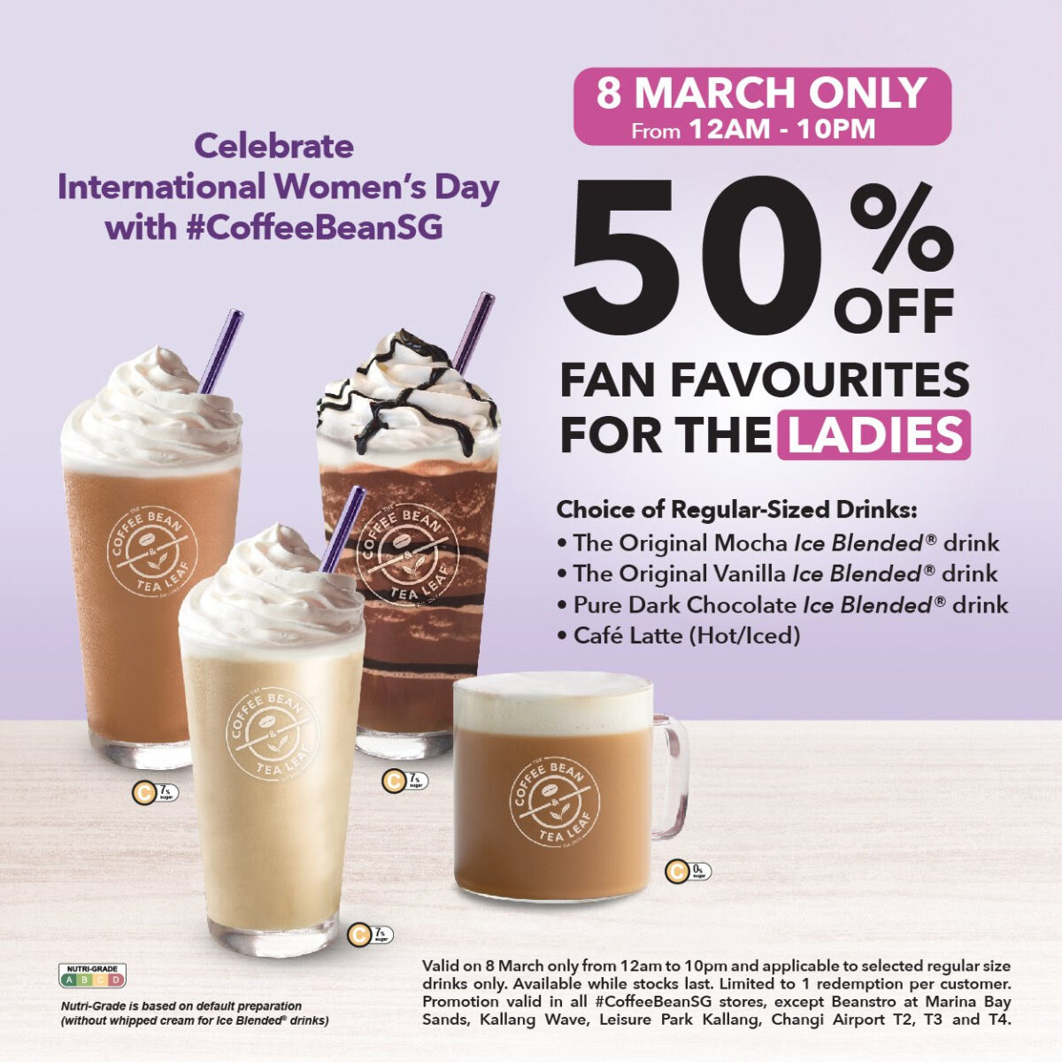 Coffee Bean to offer 50 OFF Selected Ice Blended Drinks and Cafe Latte