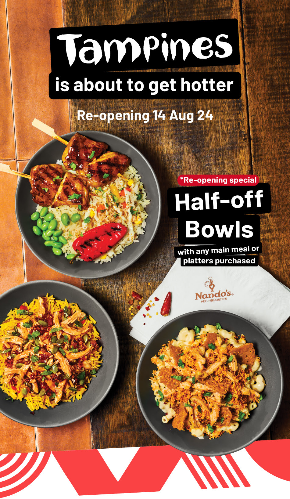 Nando s Tampines Mall Reopens With Half Price Bowls Promotion Till Sep 