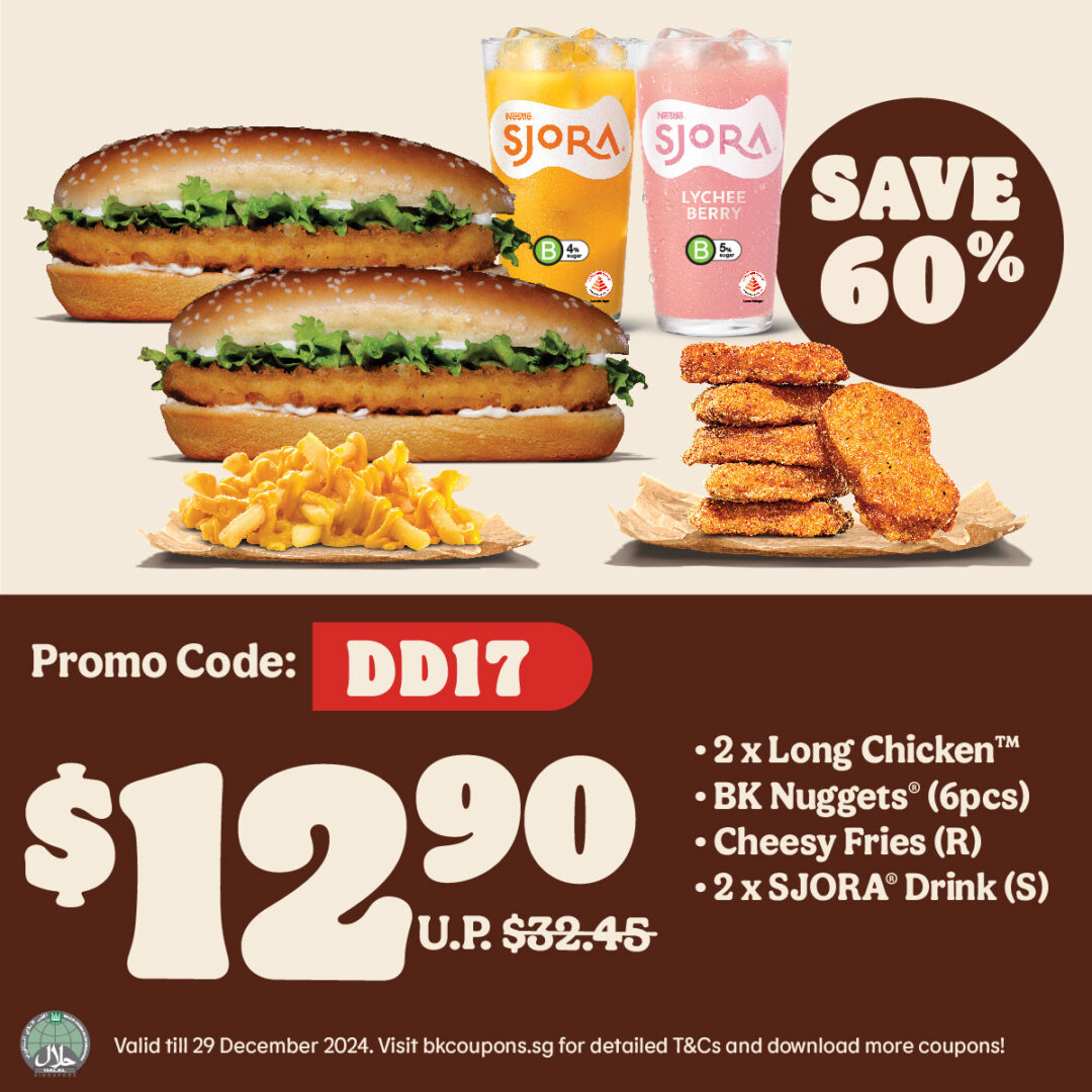 Burger King Offers Up to 60% OFF on Burger Meals, Snacks & More in ...