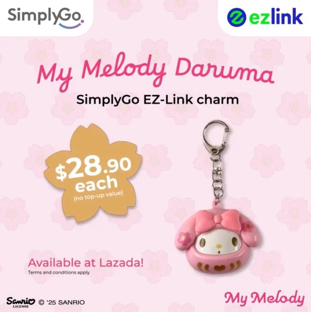 Sanrio's My Melody Gets a Daruma-Inspired SimplyGo EZ-Link Charm