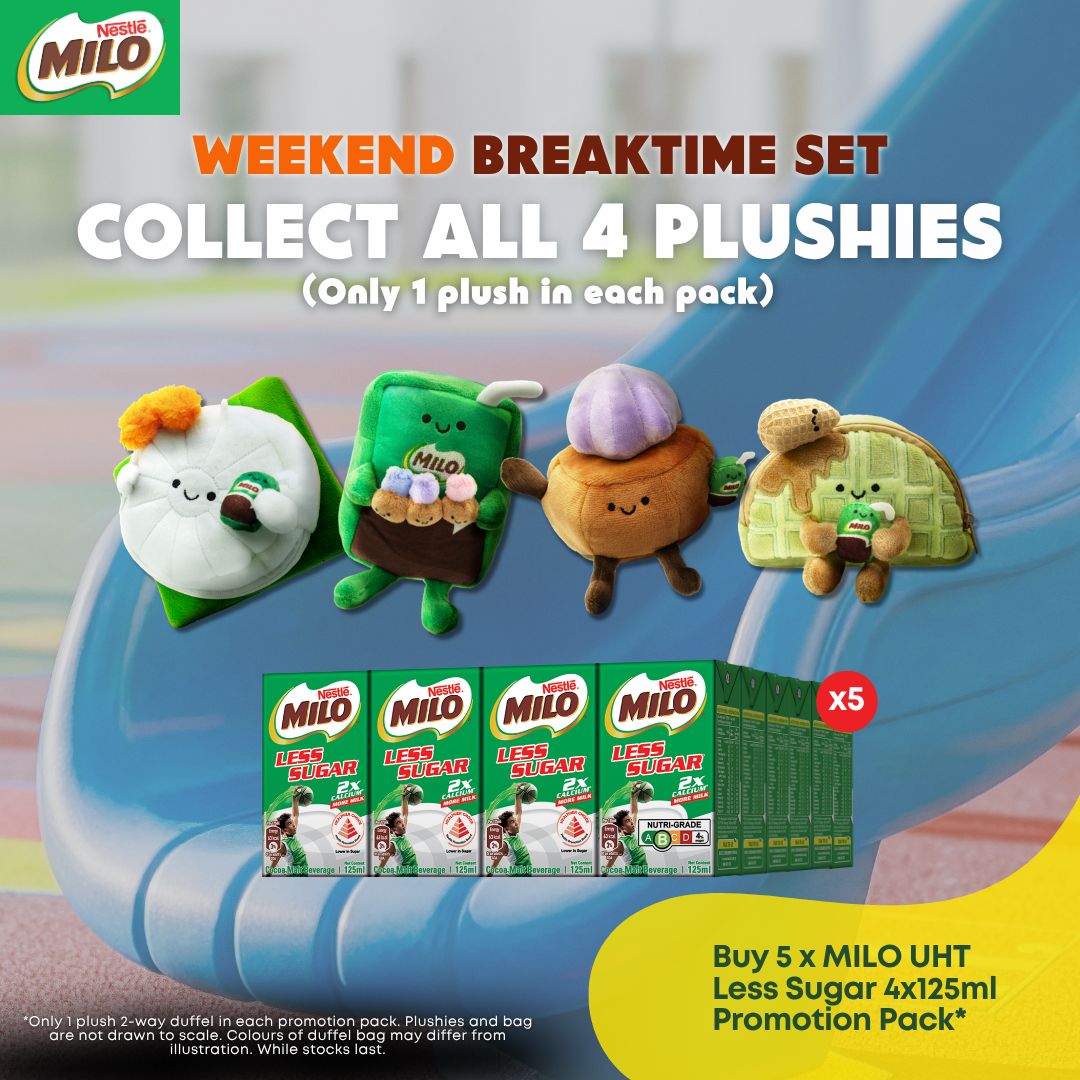 MILO Singapore New Breaktime Plushies Feature Pandan Waffle, Tutu Kueh ...