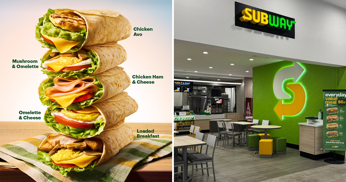 Subway Singapore Launches Five Breakfast Wraps With Chicken, Egg & More From S$3...